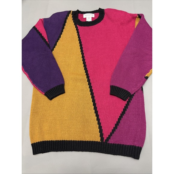 Vtg Jones New York Sport Oversized Small 80's Long Sweater W/Shoulder Pads - Picture 1 of 6